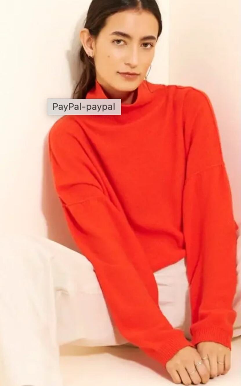 Free People 100% Cashmere so high so low Turtleneck Sweater Cropped Size Large